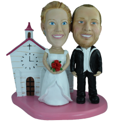 Figurine personnalisée mariage avec un décor