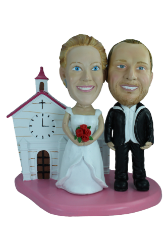 Figurine personnalisée mariage avec un décor