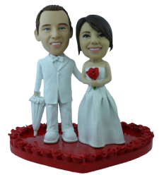 Figurine personnalisée mariage pluvieux mariage heureux