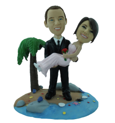 Figurine personnalisée mariage sur une île
