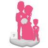 Figurine personnalisée mariage (100%) + 1enfant + décor M