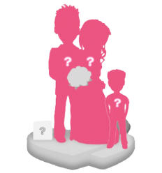 Figurine personnalisée mariage (100%) + 1 enfant + Accessoire S