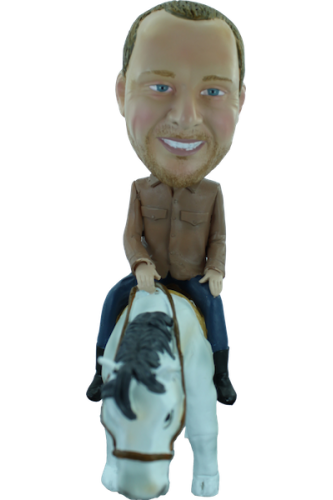 Custom bobblehead on horseback