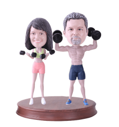 Figurine personnalisée musculation couple