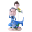 Figurine personnalisée "Plongée père fils"