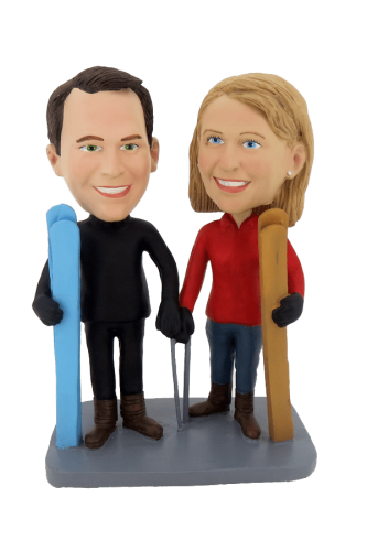 Custom bobbleheads skiers