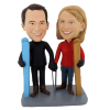 Figuras personalizadas de pareja esquiadores