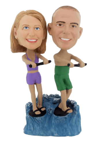 Figurine personalizzate di coppia sci d'acqua