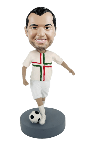 Custom bobblehead happy soccer player