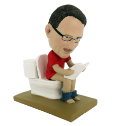 Figurine personnalisée lecture au toilette