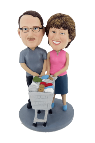 Figuras personalizadas de pareja vamos de compras