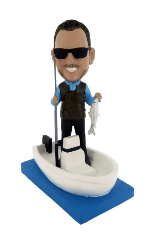 Figurine personnalisée pêche en bateau