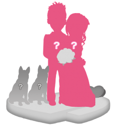 100% Personalizierte Figur hochzeitspaar + 2 Tiere