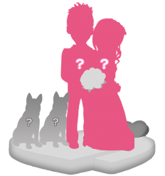 Figurine personnalisée de mariage (100%) + 2 animaux