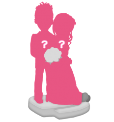 Full custom wedding bobbleheads + background provided