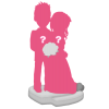 Full custom wedding bobbleheads + background provided