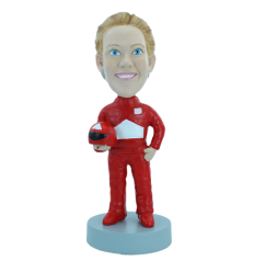 Figurine personnalisée en coureuse de formule 1