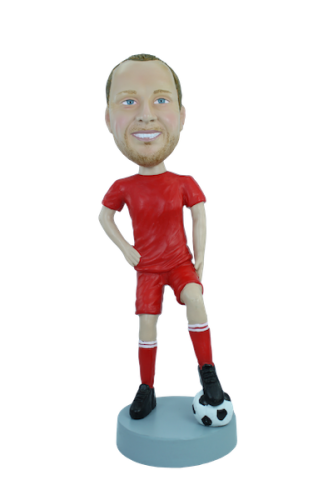 Figurine personnalisée  en footballeur dribbleur