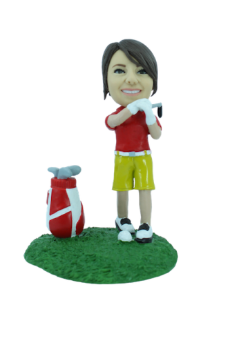 Figura personalizable Mujer golfista profesional