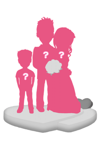 Figurine personnalisée mariage avec 1 enfant