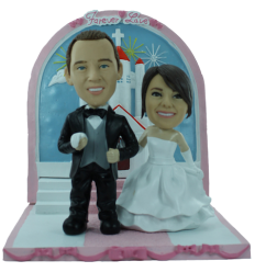 Custom wedding bobblehead 